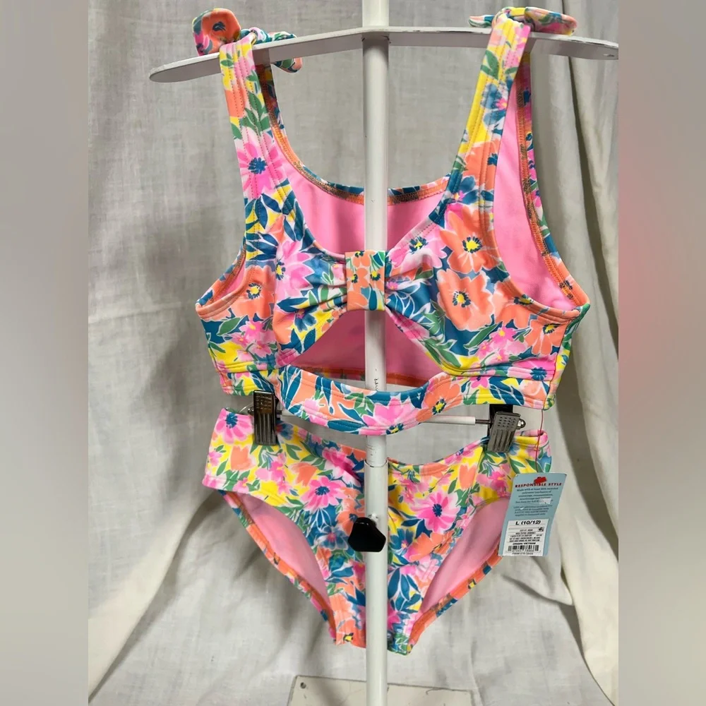 Floral Kids Swim Set - Pink and Yellow